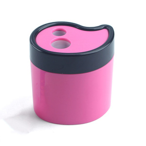 Bonvada Durable Double-Hole Plastic <b>Pencil</b> Sharpener Easy Roll and Sharpen with Petal Shaped Design - Product Image 3