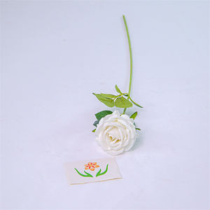 高仿真玫瑰花单茎人造天鹅绒玫瑰人造蓝色红色粉色玫瑰周年活动室婚礼装饰 - Product Image 2