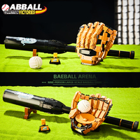 Ensembles de blocs de construction sur le thème du sport : Batte de baseball et gant (968 pièces), Casque de football américain et ballon (1038 pièces) – Jouets de construction DIY pour enfants à expédier