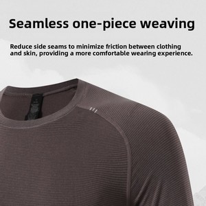 Maglietta Lulu Primavera/Autunno a Maniche Lunghe in Fibra di Poliestere ad Asciugatura Rapida, T-Shirt Sportiva da Uomo per Corsa e Fitness, Design Semplice Traspirante - Product Image 2