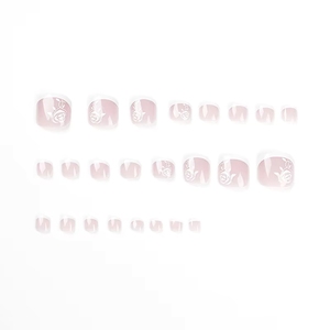 Faux ongles d'orteils faits main, tendance, ultra-résistants, imperméables, style été, avec bijoux et <span class=keywords><strong>strass</strong></span>, à presser - Product Image 2