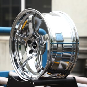 Cerchio Forgiato Concavo a <span class=keywords><strong>5</strong></span> Razze HTOR 18x8.<span class=keywords><strong>5</strong></span> 18x9.<span class=keywords><strong>5</strong></span> 5x114.3 Cromato Argento Personalizzato per A110 <span class=keywords><strong>R</strong></span> RSX DC5 Z33 Z34 S15 GTR R34 - Product Image 3