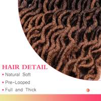 Extensions de cheveux dreadlocks ondulées au crochet, fausses locs douces Goddess, tresses 18 pouces pour locs gypsy bouclées ondulées pré-bouclées individuelles