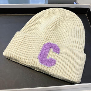 Fashion Chenille Logo <strong>Knitted</strong> Beanie <strong>Hat</strong> Custom Letter Embroidery Logo Winter <strong>Hat</strong> <strong>Wholesale</strong> - Product Image 3