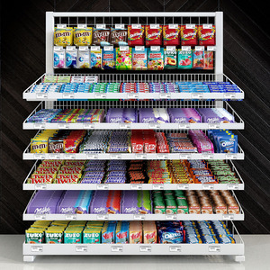 Tùy chỉnh sàn kim loại dây kẹo hiển thị giá siêu thị Snack hiển thị Kệ bán lẻ sô cô la hiển thị đứng - Product Image 1