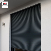 Porte de garage résidentielle à enroulement en acier anthracite pour maison, villa, extérieur moderne, sécurité