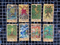 Jeu de cartes de tarot et d'oracle personnalisées de haute qualité, matériaux en papier PVC, impression dorée en relief, instructions personnalisées sur dépliant