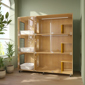 Casa y Jaula de Madera de Lujo para Varios Gatos, Perfecta como Condominio, Villa, Catio, Caseta para Mascotas y Solución de Recinto para Animales - Product Image 4