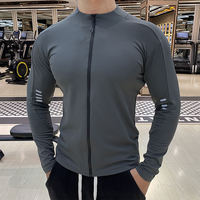 Veste coupe-vent pour hommes, séchage rapide, fermeture à glissière, vêtements de sport, pour entraîneurs tactiques, fitness, polyester