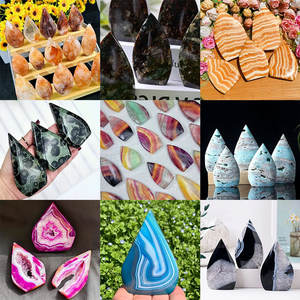 Precio de Fábrica: Adornos de Piedras Preciosas Pulidas de Ágata Druzy en Forma de Lágrima, Geoda de Cuarzo Cristalino Natural Mixto, Estilo Vintage Feng Shui para el Hogar - Product Image 1