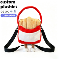 Bolso Bandolera de Peluche con Forma de Papas Fritas de Dibujos Animados, Bonito Bolso de Mano de Peluche con Cara Adorable, Regalo para Adolescentes