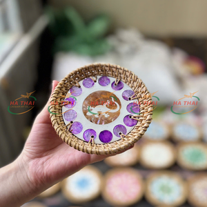 Fabriqué à la main petits plats base de laque incrustation de perles irisées 10-15cm taille 1-1.5cm épaisseur cadeau - Product Image 6