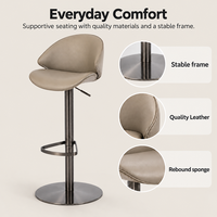 Tabourets de bar rembourrés de luxe pour cuisine, chaises de bar hautes avec dossier pour comptoir de cuisine