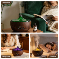 Diffuseur d'arômes pour la maison en bois, humidificateur d'air ultrasonique, diffuseur d'huiles essentielles avec lumière colorée
