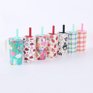 Mug miniature avec anse de 450 ml, 100 % mélamine, avec paille, anneau en silicone, anti-fuite, sans BPA, passe au lave-vaisselle, unisexe, conforme aux normes européennes - Product Image 2