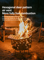 Brasero portable pliable en acier inoxydable BLACKDEER pour le camping en plein air, la maison, la cuisson du thé, le chauffage et les grillades