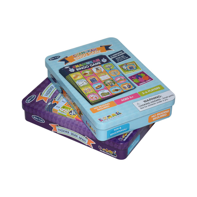 Custom Printed Rectangle Tin Box Reusable Metal Tin Card Game Storage Container Toys Gifts Playing Cards Game Tin