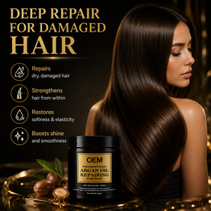 Fournisseur en gros d'usine chinoise, masque capillaire à l'huile d'argan personnalisé avec vitamine B5, masque capillaire nourrissant pour tous types de cheveux - Product Image 2