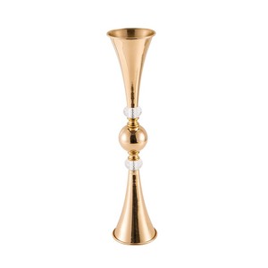 Trompette, <span class=keywords><strong>centre</strong></span> de <span class=keywords><strong>Table</strong></span> de haute qualité en métal doré pour mariage, grand Vase en métal - Product Image 6