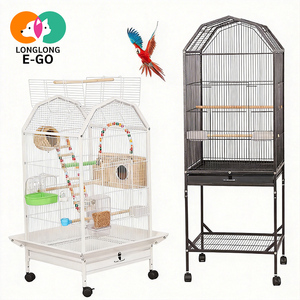 Cages à oiseaux modernes en fer massif de grande capacité avec plateau en plastique pour l'élevage de perroquets en intérieur - Product Image 1