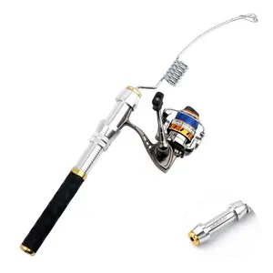 New 35-48cm(Expandable) Mini Full Metal Stretch Rod with Reel Set Short Roadrunner Ice Raft Boat Fishing Iso Fishing