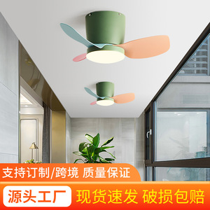 <b>Ceiling</b> <b>Fan</b> Light Led Flush Mount Fixed Blade For Bedroom Living Room Study With Full Spectrum Light - Product Image 5