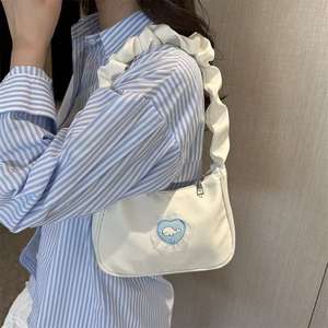 Bolso bandolera de mano plisado minimalista con bonito encaje para mujer - Product Image 2