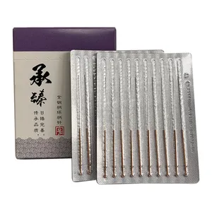 Hwato marca desechable estéril mango de cobre papel de aluminio embalaje agujas de acupuntura