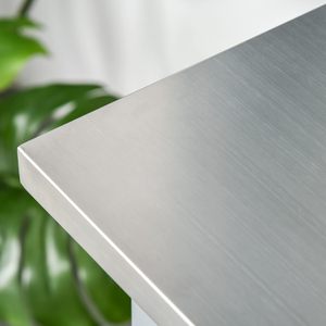 Estantes abiertos de 2 niveles para móvil moderno, mesa de acero inoxidable rodante, almacenamiento de cocina, Isla, carro, armario con dos cajones - Product Image 3