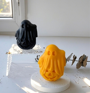 Bougie artisanale en cire de soja parfumée fantôme d'Halloween, décoration d'intérieur, cadeau citrouille, souvenir - Product Image 6