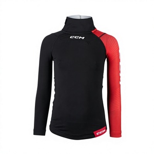 Blade Eishockey Baselayer Winter Vorderseite 100% Polyester Schnelltrocknend Schwarz Schnittfester Hals- und Handgelenkschutz Langarm Maßanfertigung - Product Image 1