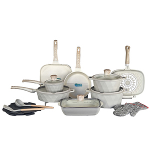 Oferta Especial: Juego de Utensilios de Cocina de 21 Piezas en Blanco <span class=keywords><strong>y</strong></span> Negro, Personalizado, para Cocina de Gas e Inducción, de Aluminio Antiadherente - Product Image 2
