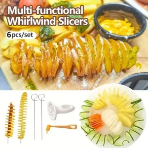 Ensemble de 6 spirales en acier inoxydable, coupe-légumes multifonctionnel, parfait pour faire des spirales de pommes de terre, des carottes, outil de cuisine - Product Image 4
