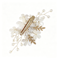 Lot de 3 pinces à cheveux en acrylique, perles et strass, pour mariée, demoiselle d'honneur, femme, mariage, bal de promo, fête prénuptiale, accessoires capillaires
