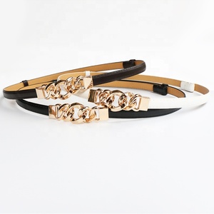 Ajustável PU Couro Cadeia Cintura para Senhoras Alta Moda Cinto Decorativo com Liga Buckle Thin Head Acessório - Product Image 3