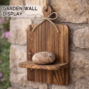 Wooden Wall Mounted Shelf With Shelf For <b>Kitchen</b> Living Room <b>Storage</b> Dried Flower Vase Display <b>Rack</b> Rectangle Solid Wood - Product Image 4