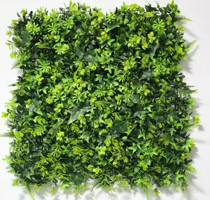 Anti-UV Plastic Artificial Hedge Boxwood Panels Green Plant Vertical Garden Artificial Leaf Wall For Indoor Outdoor Decoration