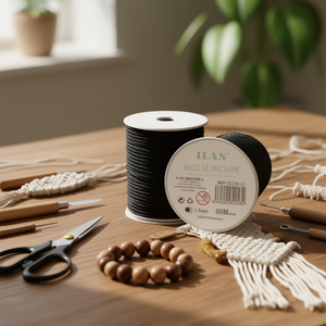 Corda per Macramè 1,5 mm 60 m Poliestere Nero - Product Image 2