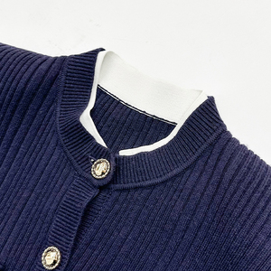 Autunno/inverno 2025 blu tibetano stile Qianjin piccola fragranza a <span class=keywords><strong>maglia</strong></span> Splicing Taff <span class=keywords><strong>abito</strong></span> dimagrante di fascia alta <span class=keywords><strong>in</strong></span> seta Charm - Product Image 3