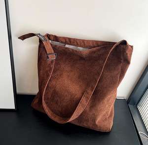 Borsa a tracolla Vintage <span class=keywords><strong>Chic</strong></span> <span class=keywords><strong>Casual</strong></span> da <span class=keywords><strong>donna</strong></span> tinta unita in velluto a coste Boho borsa da viaggio per Shopping Eco Friendly personalizzata all'ingrosso - Product Image 3