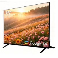 Televisi LED Pintar 75 Inci 4K Sistem Google TV Hiburan Rumah TV OEM Logo Kustom Rumah Tinggal Pasokan Pabrik