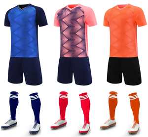 Unisex Fußball-/Fußball-Team-Trikot, individueller Teamname, Spielername, einfarbig, schnell trocknend, atmungsaktiv, V-Ausschnitt, kurze Ärmel, Sommertraining - Product Image 1