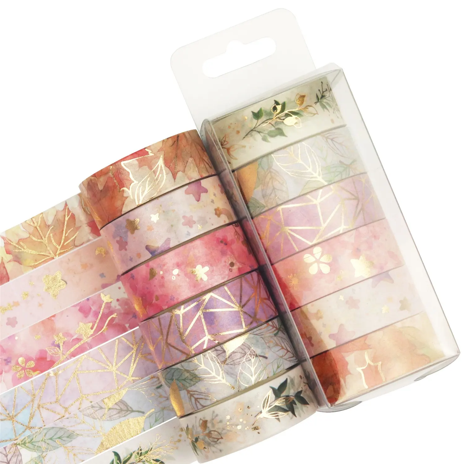 6 Rollen blühen schöne Blumen dekorative Folie Washi Masking Printing Design Tape