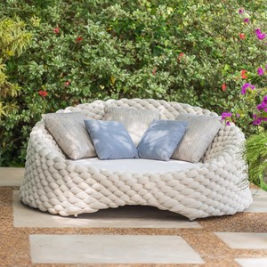 Ensemble de meubles de salon en rotin résistant aux intempéries pour cour, villa, balcon, hôtel, maison d'hôtes, patio, plage, protection solaire - Product Image 5