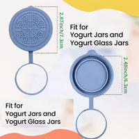 Couvre-bocaux à yaourt en silicone, 4 pièces, couleurs variées, adaptés aux bocaux en verre de 4,4 oz et 5,6 oz, de qualité alimentaire, étanches, réutilisables, anti-fuite
