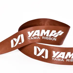 Yama Polyester Satin Quà Tặng Ribbon Tùy Chỉnh In Với Logo Thương Hiệu Cho Hộp Gói