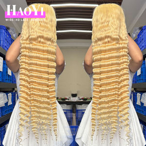 Perruques en dentelle HD Raw 613, cheveux humains bruts, dentelle frontale, blonde 613, vague profonde, perruque brésilienne, sans colle, dentelle complète 13X6 HD - Product Image 2