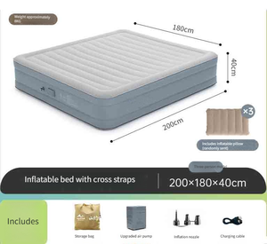 <span class=keywords><strong>Matelas</strong></span> de camping gonflable pliable moderne en PVC, tapis de couchage pour tente extérieure, lit d'appoint pour la maison avec tissu en <span class=keywords><strong>mousse</strong></span> antidérapante - Product Image 4