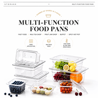 Matériel de restauration en plastique commercial, contenants de stockage pour buffet de fruits et aliments en PP, bacs gastronormes GN, hôtels, restaurants