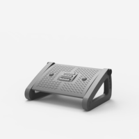 Repose-pieds triangulaire moderne en plastique réglable, antidérapant, sécurisé, gris et blanc, pour appartement et chambre à coucher